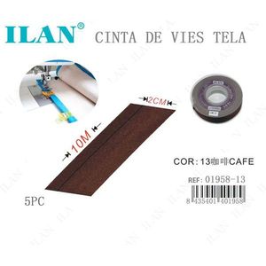 Nastro di tessuto ILAN 2 cm x 10 m marrone per cucito e artigianato - Product Image 1