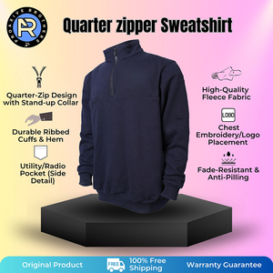 <b>Men</b> Quarter Zipper Sweatshirt Premium Quality Long Sleeve Casual <b>Pullover</b> Top Comfortable Warm Fleece Sports Outdoor Fitness - Product Image 5