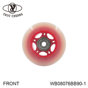 Red Ice Skate <b>Wheel</b> Front Roller <b>Plastic</b> Skate <b>Wheel</b> With Bearing 6mm Bore Single Row for Ice Sports - Product Image 1