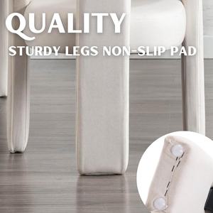 Modern varil yemek sandalyesi keten döşemeli Accent yan sandalye rahat kollar bej makyaj Vanity sandalye oturma odası için - Product Image 5