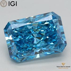 Diamant de laboratoire cultivé CVD de couleur bleu vif fantaisie, clarté VVS2, taille RADIANT de 2,51 carats avec certificat IGI pour bague personnalisée - Product Image 1