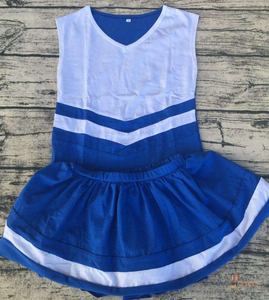 Ensemble uniforme de cheerleading vintage pour filles, style écolier, anti-plis, écologique, respirant, en polyester/coton, épaules dénudées - Product Image 1