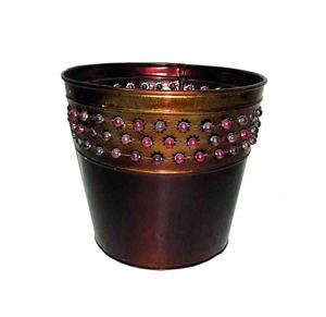 Pot de fleurs en métal décoratif durable pour la maison, le jardin, le balcon et un style floral contemporain - Product Image 3