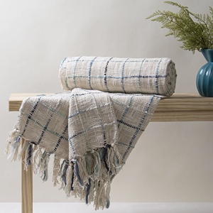 Manta de Lujo India con Rayas Negras para Bebé y Adulto, Ligera, Textura Suave, para Viaje, 100% Algodón Sostenible - Product Image 3