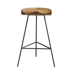 Mesa Auxiliar de Hierro con Tapa de Madera de Estilo Industrial con Encanto Rústico para Decoración Moderna de Hogares Urbanos - Product Image 2