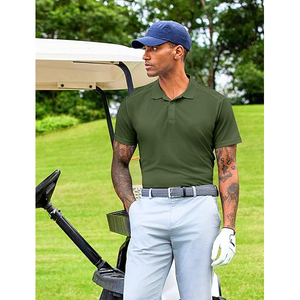 Camisa de Golf Clásica Casual para Hombre, Transpirable, de Secado Rápido, Elástica, de Poliéster, Antiarrugas, de Manga Corta - Product Image 4
