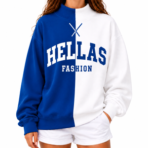 Suéter de Cuello Alto para Mujer, de Algodón y Forro Polar, con Logotipo Frontal, Transpirable y Resistente al Viento, Marca Privada, Ropa Casual de Invierno - Product Image 1