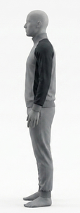 Survêtement gris et noir à manches raglan pour homme, coupe classique, veste décontractée unie en tricot avec fermeture éclair et col montant, idéal pour l'automne - Product Image 3