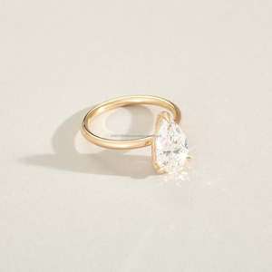 Bague de fiançailles solitaire en diamant de laboratoire certifié IGI, taille poire, 2 carats, or jaune massif 14 carats, cadeau de mariage, bijoux pour femmes - Product Image 3