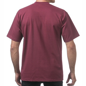 T-shirt Homme Bordeaux à Manches Courtes Col Rond Coupe Droite Décontracté en Jersey Tricoté 100% Coton Couleur Unie Design Uni 2026 - Product Image 2