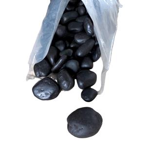 High Quality Polished Jet Black Natural Stone <b>Cobbles</b> & <b>Pebbles</b> Best Price for Outdoor Applications - Product Image 4