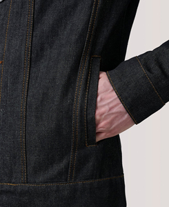 2026 Sale Men's Slim Fit Denim <b>Jacket</b> Dark Grey Washed Cotton Casual Turn-down Collar Single Breasted Regular Sleeve Front - Product Image 5