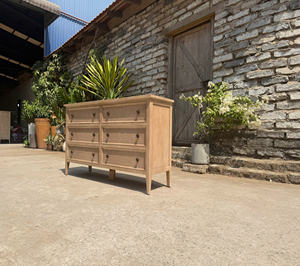 Ensemble de chambre à coucher style campagne française, table à manger rustique en bois massif, chêne du Vietnam, noyer, aulne, acacia, pin, rotin - Product Image 1