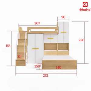 Cama litera inteligente Ohaha con armario y escritorio - GTTM017 - Product Image 5