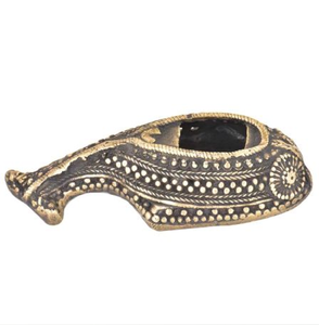 <b>Vintage</b> round brass tavern scene embossed tray <b>ashtray</b> with corner rests, available at wholesale prices. - Product Image 3