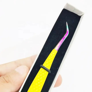 แหนบต่อขนตา Kaamir Professional  ทำจากสแตนเลสสตีล ป้องกันแม่เหล็ก ขนาด 10 มม. ด้ามจับสบาย ปลายเรียบ สำหรับแยกขนตา - Product Image 2