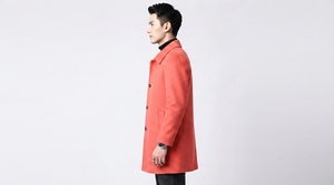 <b>Men's</b> Premium <b>Long</b> Overcoat Tailored Fit Button Front Classic Collar <b>Winter</b> Outerwear Custom Private Label Fashion <b>Coat</b> - Product Image 4