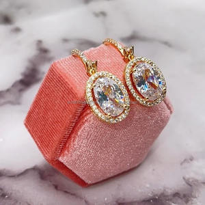 Pendientes de oro de 14kt creados en laboratorio IGI/GIA Lab Grown Oval Diamonds Joyería de diamantes con estilo Boda Regalos de plata esterlina de moda - Product Image 3