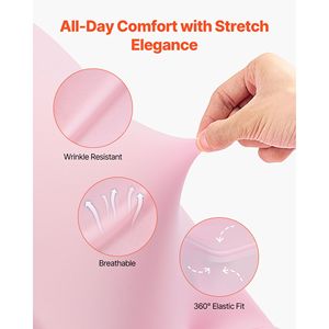 50 Pezzi Coprisedia Personalizzati in Poliestere Spandex Rosa - Fodere Elasticizzate per Matrimoni, Feste, Banchetti, Coprisedia con Fronte Piatto - Product Image 3