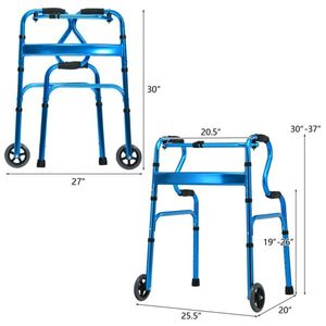 Blue Foldable Walking Aid Convenient Walker & <b>Rollator</b> - Product Image 2