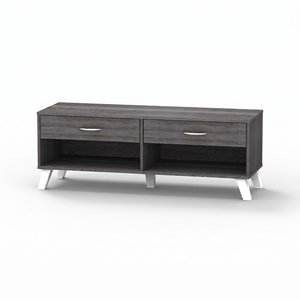 Meuble TV moderne 2634 avec 2 tiroirs et étagères ouvertes, centre de divertissement pour salon, console multimédia - Product Image 3