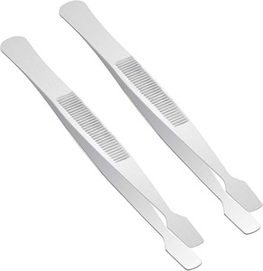 High Quality Flat Tip Stamp Tweezer Stainless Steel Anti Rust <b>Precision</b> <b>Tool</b> for Stamp Collecting Jewelry Repair Craft Work Dura - Product Image 1