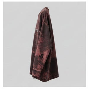 Camisetas de manga larga estilo nuevo con lavado ácido, de corte holgado y desgastado, para hombre, con marca personalizada, al por mayor - Product Image 4