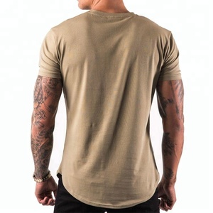 Camisetas Grises Personalizadas al por Mayor para Hombre, Camisetas Casuales de Algodón y Elastano, Cuello Redondo, Ajuste Slim Fit, Transpirables, para Gimnasio - Product Image 3