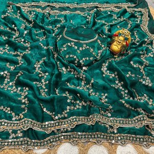 Designer Organza <b>Tissue</b> Saree for Women Heavy Sequin Embroidery Lace Border <b>Wedding</b> Party Wear Ethnic Saree - Product Image 2