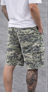 <b>Men</b>’s Distressed Denim <b>Shorts</b> Streetwear Style with Embroidery <b>Patch</b> & Rhinestone Design - Product Image 3