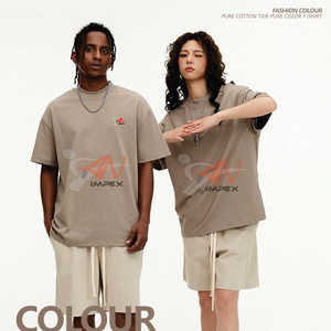 Camiseta de Alta Calidad, 310 g/m², 100% Algodón, con Logotipo Personalizado, Lisa, Talla Grande para Hombre, Negra, Gruesa - Product Image 3