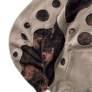 Sudadera con Capucha Oversize para Hombre al por Mayor OEM, Diseño de Manga Murciélago con Retazos y Recortes, Transpirable, de Algodón Tejido, Estilo Otoñal - Product Image 3
