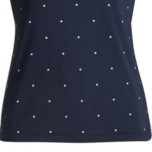 Polo Azul Marino Estampado para Mujer, Manga Corta, Ropa Deportiva Informal, Top Cómodo para Golf, Entrenamiento y Ejercicio - Product Image 4