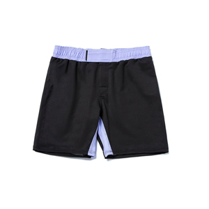 Shorts MMA unisexe noirs, coupe classique, séchage rapide, polyester, vêtements d'arts martiaux mixtes, taille adulte, style uni teint. - Product Image 5