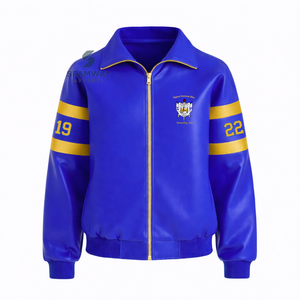 Chaqueta de Cuero PU Sigma Gamma Rho para Motociclistas, Chaqueta Deportiva de Cuero para Mujer, Chaqueta de Carreras con Bloques de Color - Product Image 1