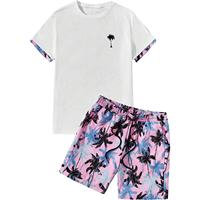 Conjuntos de Primavera para Hombre de Buena Calidad, Camisetas y Pantalones Cortos de Secado Rápido, Transpirables, Estilo Vintage, Bloques de Color, Tejido Satinado, Venta al Por Mayor