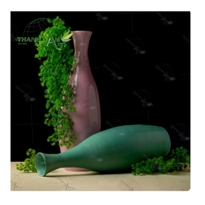 Jarrón Moderno Vietnamita de Bambú Enrollado D20xH64cm, Ecológico, para Interiores/Exteriores, Exhibición Floral de Madera Natural, Thanhs Nam Arts - Product Image 1