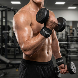 18 Inch Wrist <b>Wraps</b> for Weightlifting Heavy Lifting Gym Training Powerlifting Fitness Wrist Support Straps Adjustable <b>Black</b> - Product Image 3