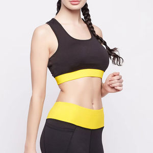 Soutien-gorge de sport pour femme, maintien moyen, sans bretelles, avec logo frontal, respirant, séchage rapide, 100% coton, pour yoga, fitness et gym, avec logo personnalisé, effet push-up - Product Image 3