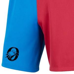 Men Blue <b>Red</b> Two <b>Tone</b> Soccer Shorts Polyester Athletic Football Training Match Team Wear Sports Uniform Apparel - Product Image 5