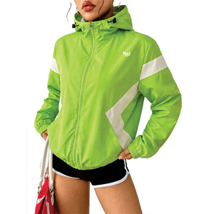 Women's Green Windbreaker <b>Jacket</b> Lightweight Breathable Hooded Zip Up <b>Running</b> Outdoor Activewear <b>Reflective</b> Panel Men's <b>Jacket</b> - Product Image 6