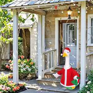 Adornos Navideños para Porche, Decoración Creativa para Navidad, Disfraz para Estatua de Ganso de Cemento para Jardín - Product Image 4