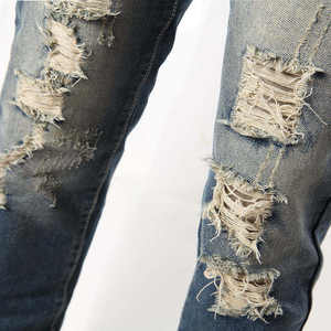 Pantalones Vaqueros Ajustados y Elásticos para Hombre, Estilo Casual, de Algodón, para Exteriores - Product Image 3