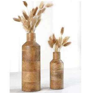 Jarrón de Madera de Mango Tallado a Mano con Diseño Floral, Decoración para el Hogar, Nuevo, Hermoso Jarrón de Madera Tallado a Mano - Product Image 3