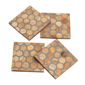 Premium Handcrafted Two-Tone Hardwood Tea Coasters Luxury Dual Color Round Cup <b>Mat</b> For Restaurant Hotel <b>Bar</b> Beverage Drinkware - Product Image 6