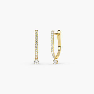 ต่างหูเพชรทรงบริลเลียนต์เคลือบทอง 14K สไตล์วินเทจคลาสสิก ได้รับการรับรองจาก IGI ประดับเพชรเลี้ยงในห้องปฏิบัติการ ระยิบระยับ เหมาะสำหรับผู้หญิง - ของขวัญสำหรับงานปาร์ตี้ - Product Image 1