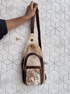 Cowhide <b>Leather</b> Hair Hide Fashion Shoulder <b>Bag</b> Stylish Trending Travel Handbag Easy Carry Money Belt Zip Multi Uses <b>Bags</b> - Product Image 3