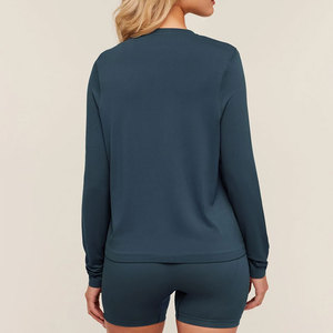 T-shirt long uni pour femme, personnalisable avec logo, idéal pour la gym, la yoga et les activités de plein air – Nouvelle collection, manches longues, couleurs personnalisables, vente chaude - Product Image 2