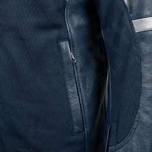 Blouson de moto en cuir à manches longues pour homme MERITORIOUS INTERNATIONAL, style color block, coupe-vent, toutes saisons, pour adulte - Product Image 5