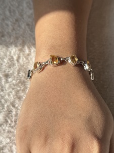 925 Sterling Silver Women Fashion <b>Gemstone</b> <b>Bracelet</b> Trendy Natural Aquamarine <b>Gemstone</b> <b>Bracelets</b> 925 Sterling Citrine <b>Bracelets</b> - Product Image 5